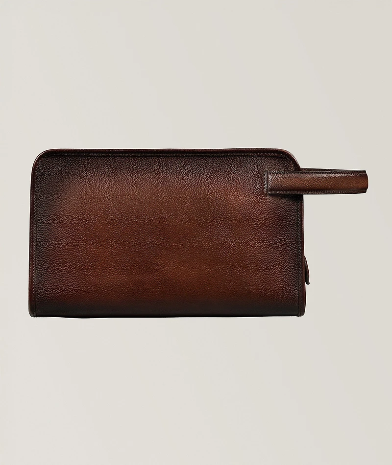 Morning Scritto Leather Toiletry Bag
