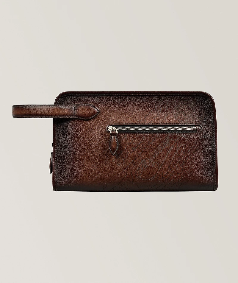 Morning Scritto Leather Toiletry Bag