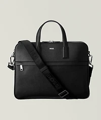 Zair Saffiano Leather Double Doc Briefcase