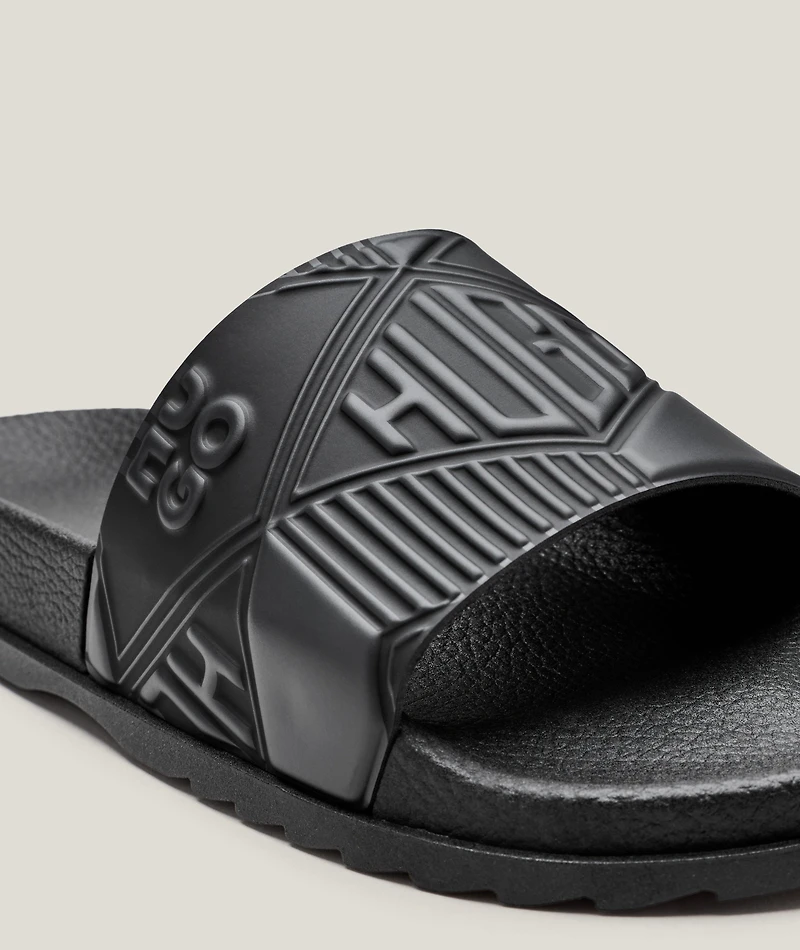 Mixed Logos Slide Sandals