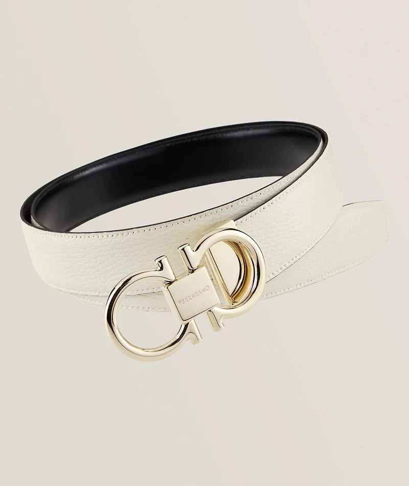 Reversible Leather Gancio Belt