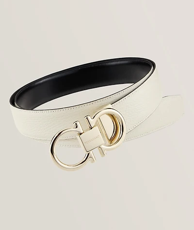 Reversible Leather Gancio Belt