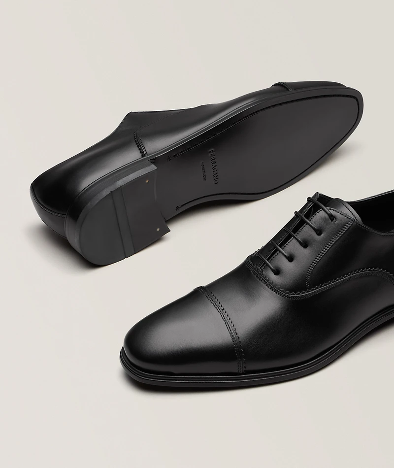 Boston Leather Cap-Toe Oxfords