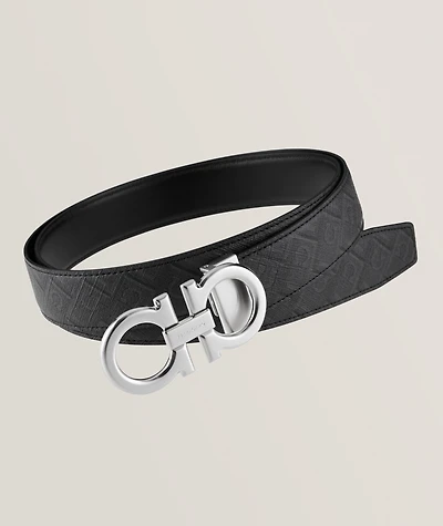 Reversible Leather Monogram Gancio Belt 