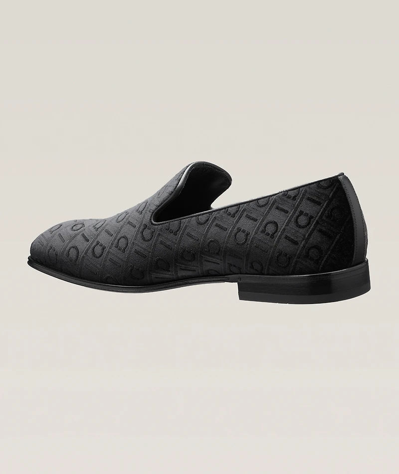 Velvet Gancio Monogram Loafers