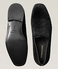 Velvet Gancio Monogram Loafers