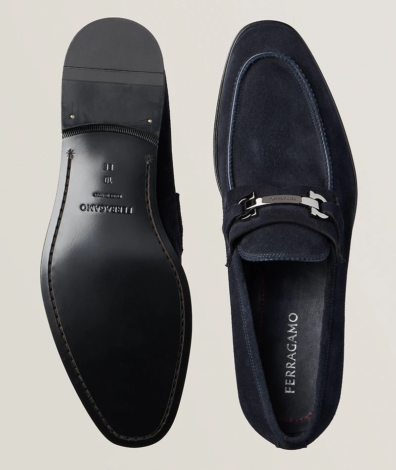 Bentley Double Gancio Suede Loafers
