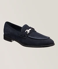 Bentley Double Gancio Suede Loafers