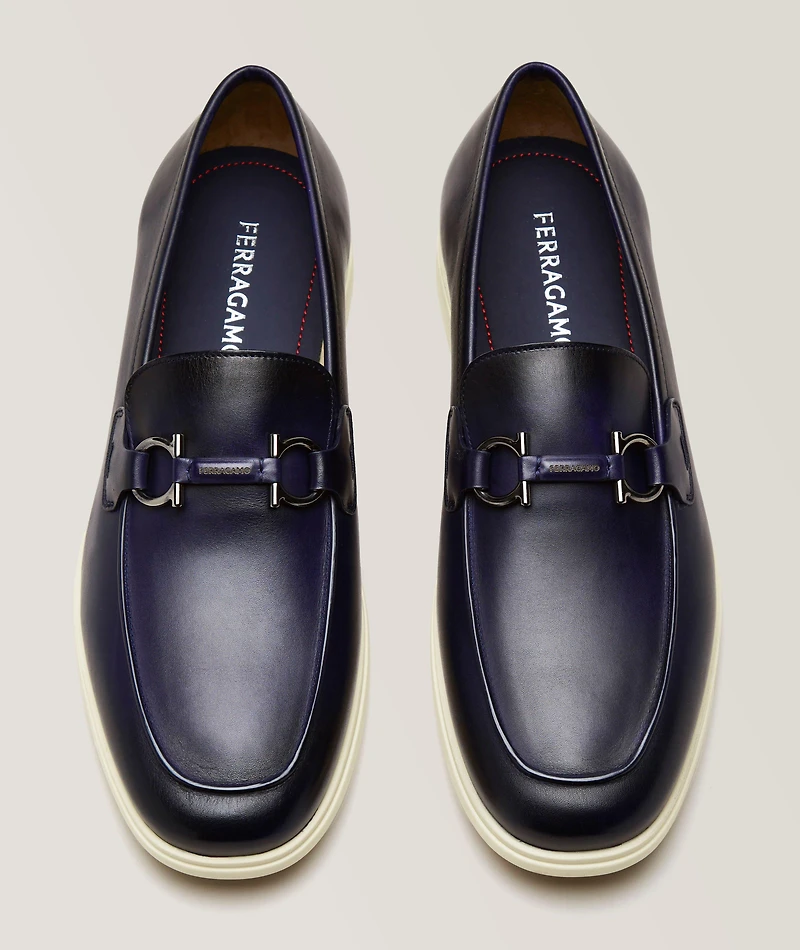 Cosimo Double Gancio Leather Loafers
