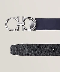 Reversible Leather Gancio Belt 