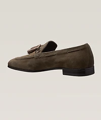 Basilea Gancio Suede-Leather Tassel Loafers