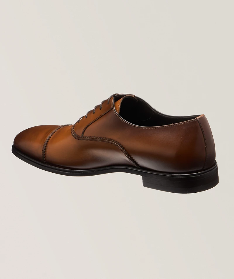 Boston Burnished Leather Cap-Toe Oxfords