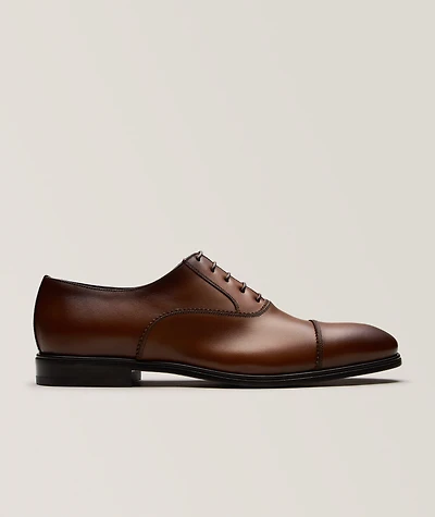 Boston Burnished Leather Cap-Toe Oxfords