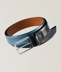 Square Buckle Burnished Leather Belt