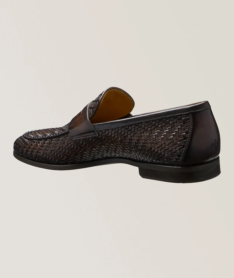 Venetian Woven Leather Penny Loafers