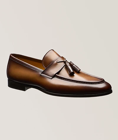 Darien Tassel Burnished Leather Loafers