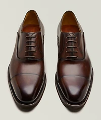 Omegga Burnished Leather Cap-Toe Oxfords