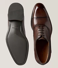 Omegga Burnished Leather Cap-Toe Oxfords