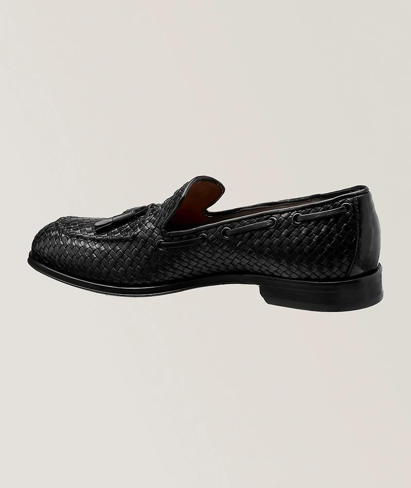 Toledo Nero Woven Leather Penny Loafers