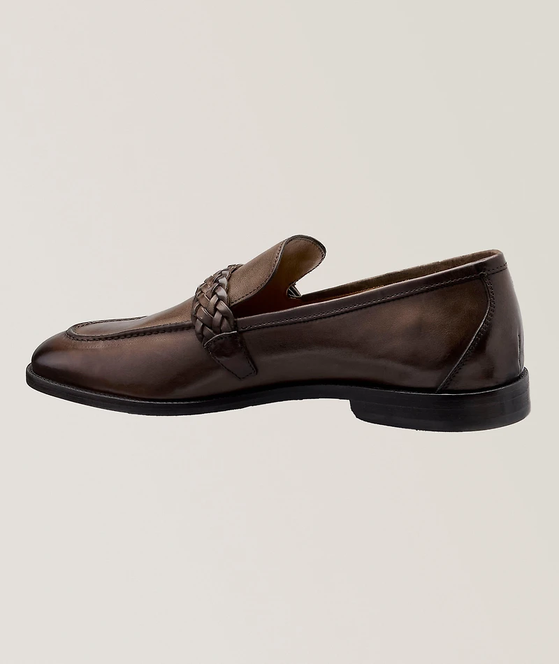 Garda Braided Buckle Leather Loafers