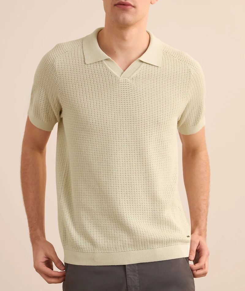 Magno Cotton Textured Knit Polo