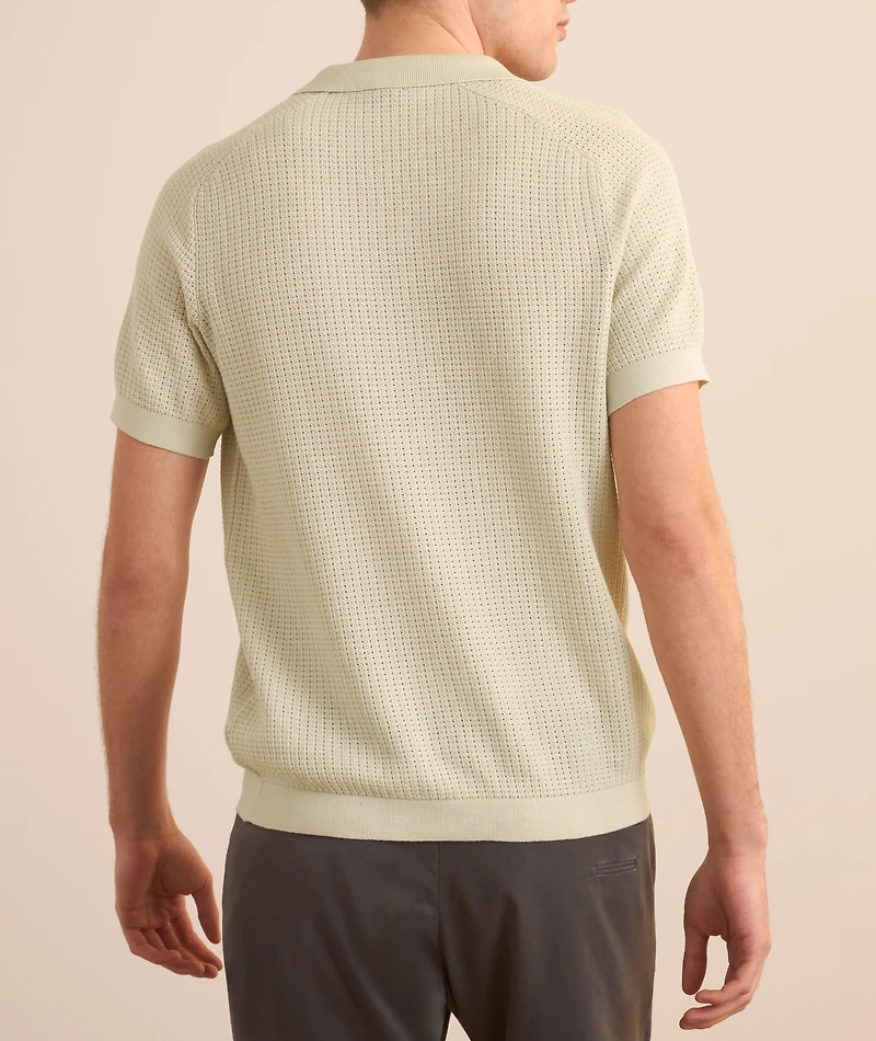 Magno Cotton Textured Knit Polo