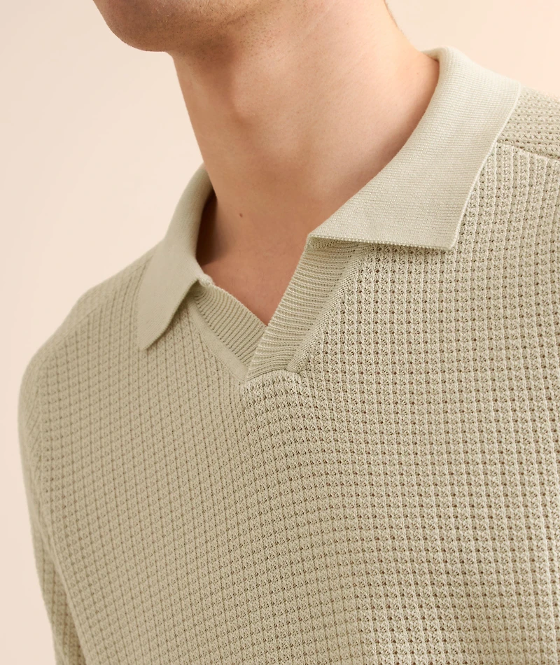 Magno Cotton Textured Knit Polo