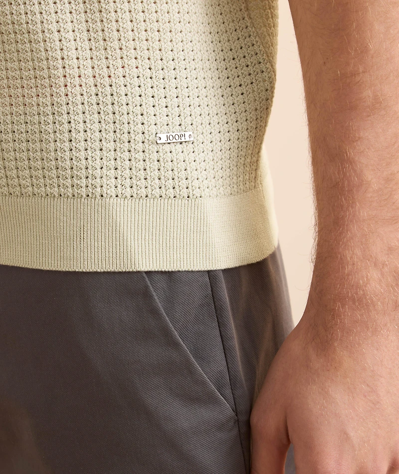 Magno Cotton Textured Knit Polo