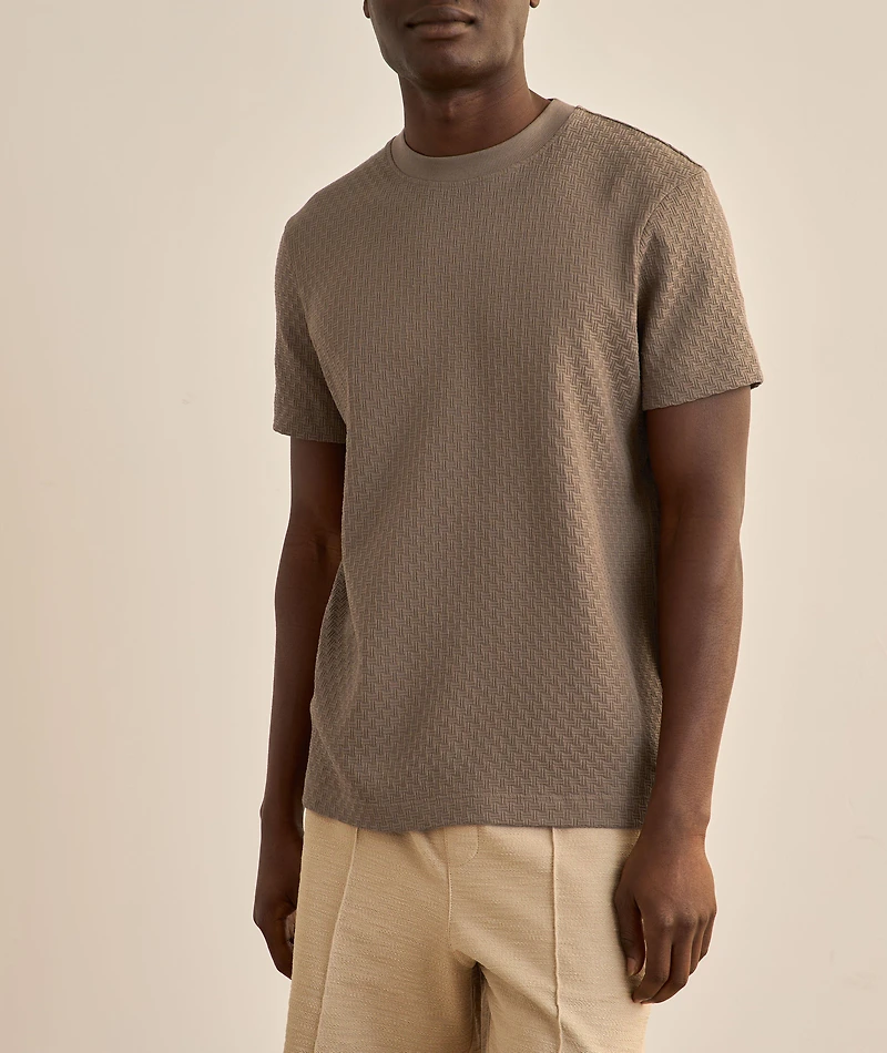 Brandon Textured Cotton Knit T-Shirt