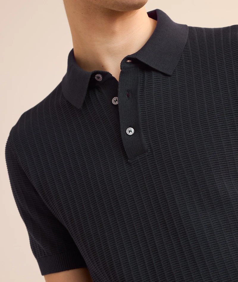 Mauron Cotton Textured Knit Polo