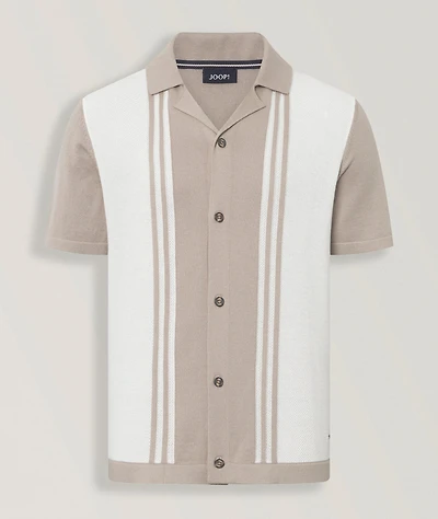 Striped Button-Down Knit Shirt