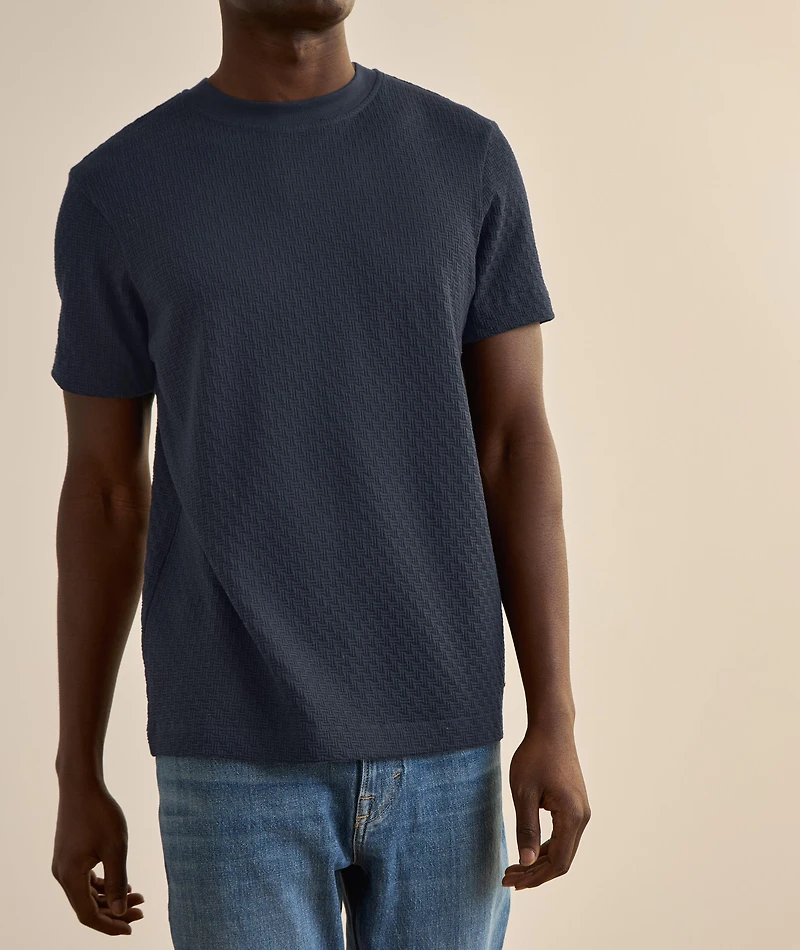 Brandon Cotton Jersey Textured Knit T-Shirt