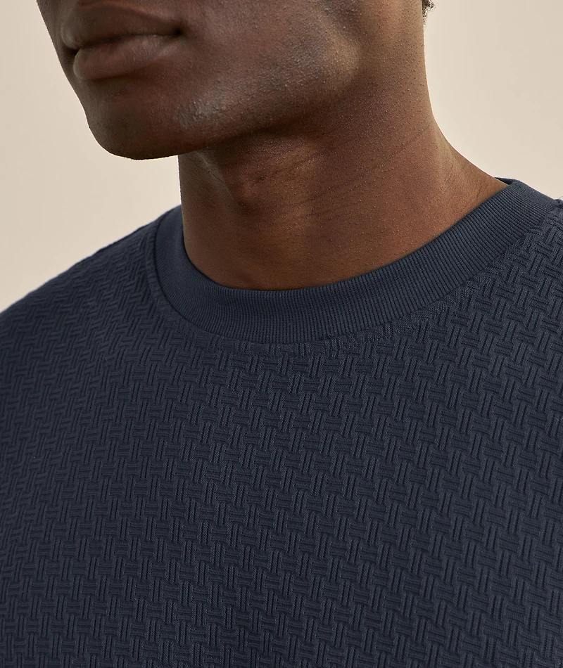 Brandon Cotton Jersey Textured Knit T-Shirt