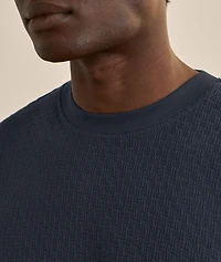 Brandon Cotton Jersey Textured Knit T-Shirt