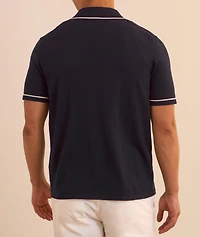 Contrast-Trim Cotton Knit Shirt