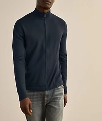 Cotton-Blend Full-Zip Sweater
