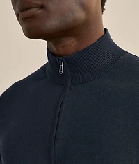 Cotton-Blend Full-Zip Sweater