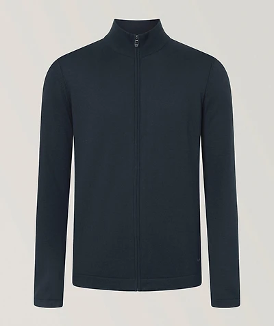 Cotton-Blend Full-Zip Sweater
