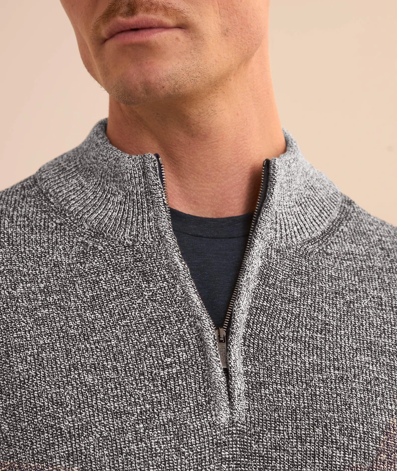 Mouliné Quarter-Zip Sweater