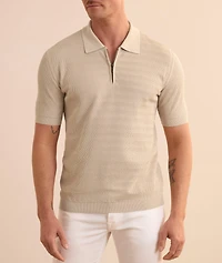 Micro-Stitch Quarter-Zip Polo