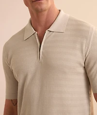 Micro-Stitch Quarter-Zip Polo