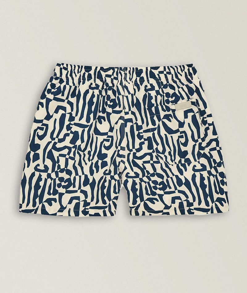 Marbling Printed Swim Shorts