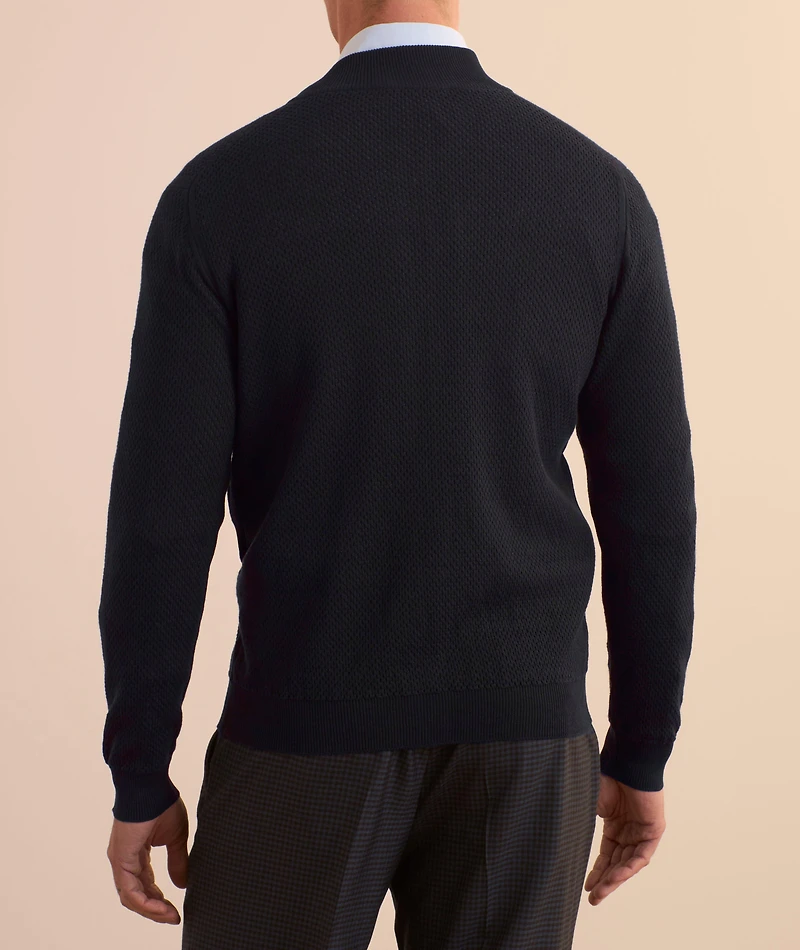 Micro-Knit Full-Zip Sweater