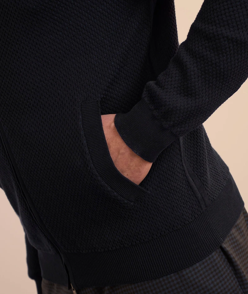 Micro-Knit Full-Zip Sweater