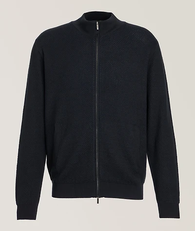Micro-Knit Full-Zip Sweater