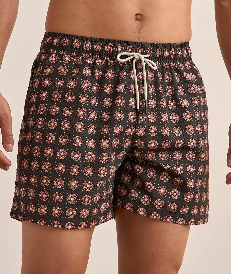 Coffee Lumo-Dot Swim Shorts