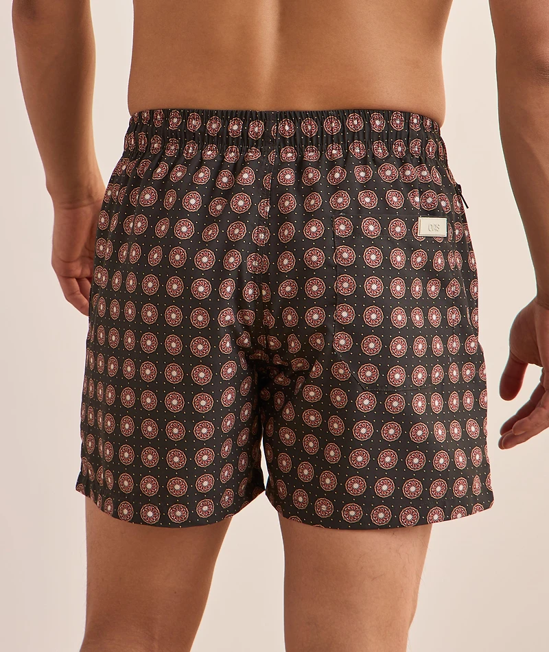 Coffee Lumo-Dot Swim Shorts