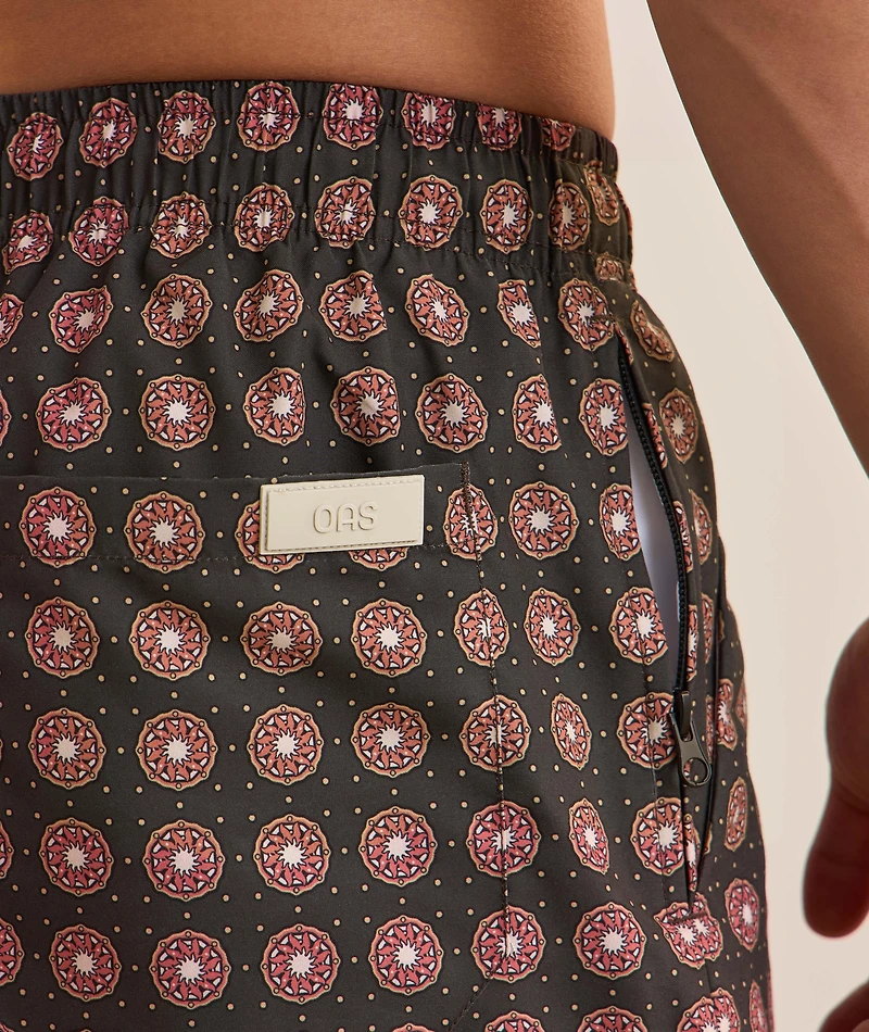 Coffee Lumo-Dot Swim Shorts