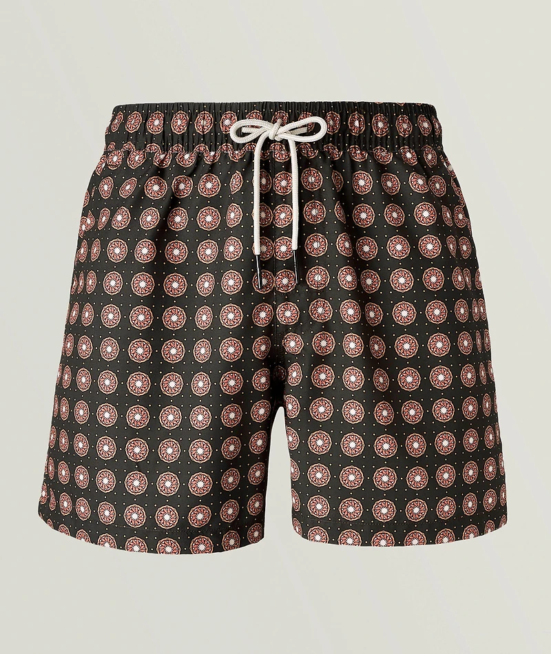 Coffee Lumo-Dot Swim Shorts