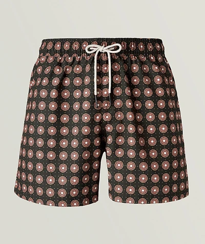 Coffee Lumo-Dot Swim Shorts